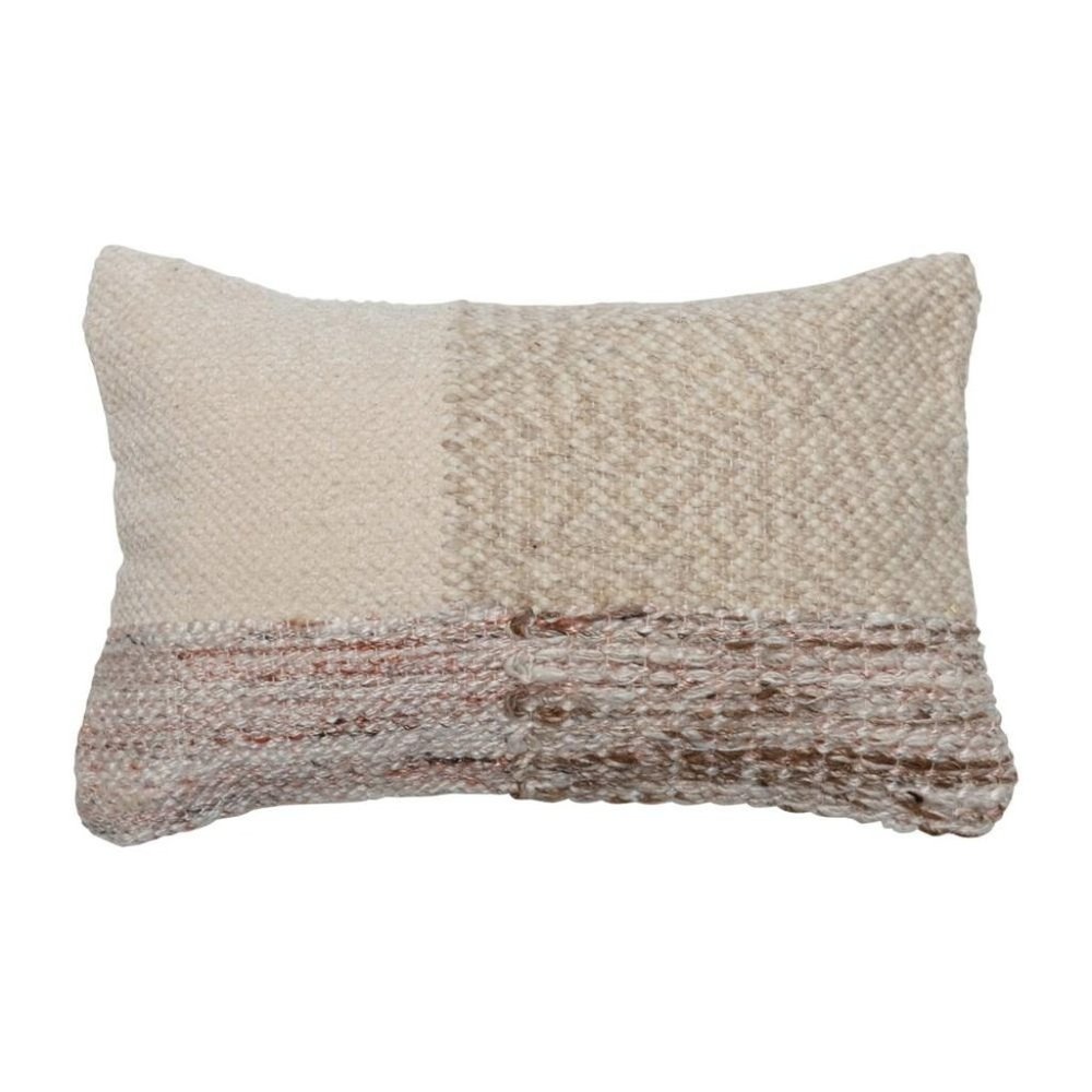 14-1/2"L x 9"W Woven Cotton Pillow